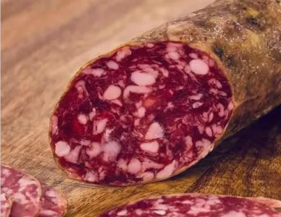 Salchichon ibérico detalle